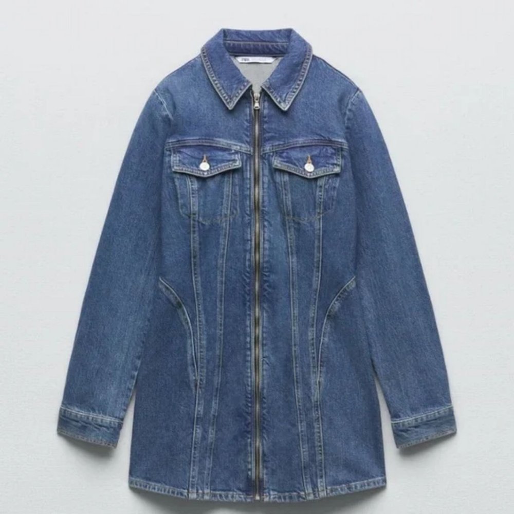 TRF DENIM DRESS ZARA BLOGGERS FAV - Picture 6 of 9